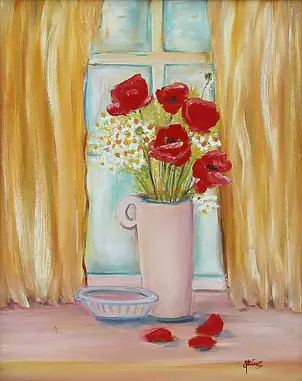 Jadwiga Rudnicka - Poppies in the window