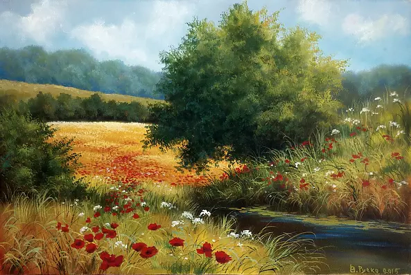 Vitali Rusko -   Poppies near the river.