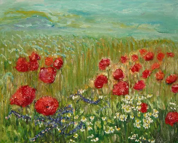 Jadwiga Rudnicka - Poppies in a field