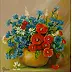 Grażyna Potocka - Poppies, cornflowers and chamomiles oil painting 40-42cm