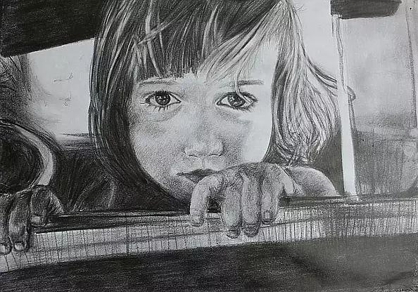 Agnieszka Kurlenda - Mała Księżniczka rysunek ołówkiem