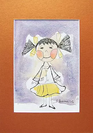 Anna Skowronek - Little girl hand painted illustration for children