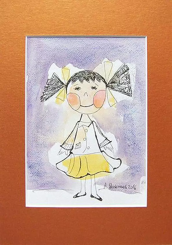 Anna Skowronek - Little girl hand painted illustration for children