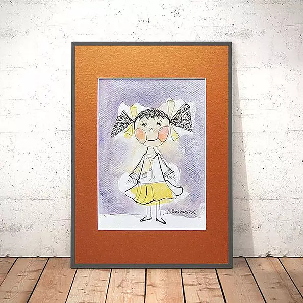 Anna Skowronek - Little girl hand painted illustration for children