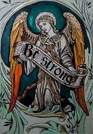 Anna Kloza Rozwadowska - Painting on glass Angel - Be Strong