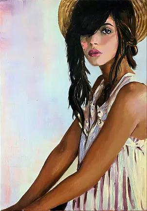 Luna Galla - Malena - Oil painting 70 x 50 cm