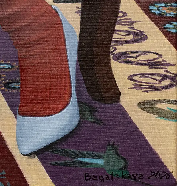 Nataliya Bagatskaya, Malując pokój, Obraz akrylowy - płótno, 90 x 110