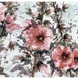 Barbara Wiewiórska, Мальвы, Акварелі - папір, 21 x 12