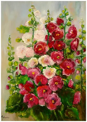 Grażyna Potocka - Malwy oil painting 50cm-70cm