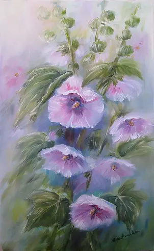 Maria Roszkowska - Mallows from my garden