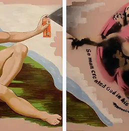 Steven Lynch, Человек создает Бога,  - холст, 200 x 100