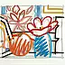Tom Wesselmann - Maquette for Still life with orange and tulip doodle