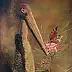 Artur Cieślar - Marabut z motylem na kwiecie pinii kanaryjskiej