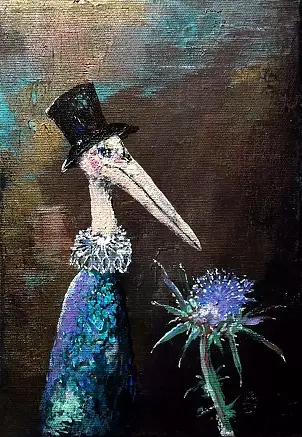   - Marabou with thistles