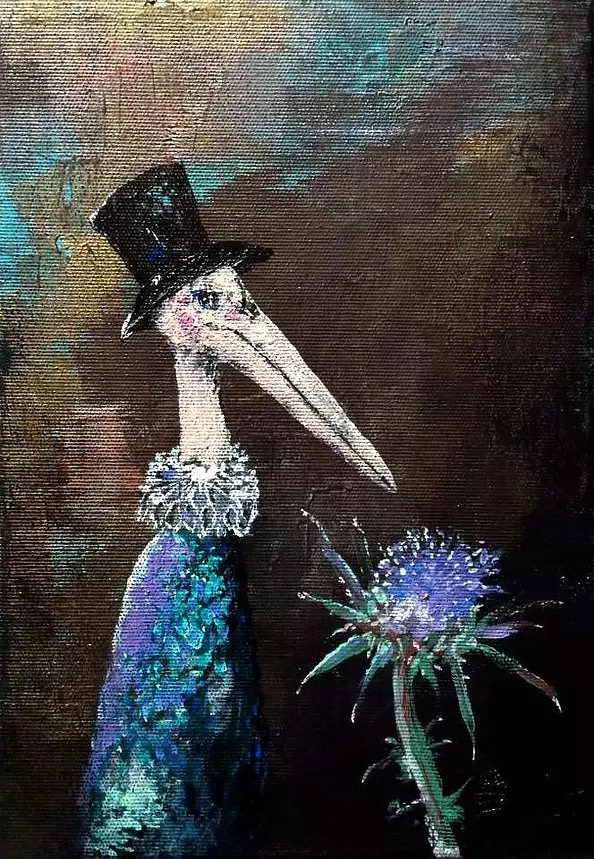 Artur Cieślar - Marabou with thistles