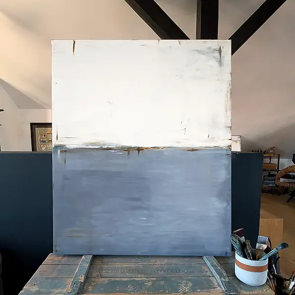 Maja Gajewska, Marengo and white I, Oil painting - canvas, 100 x 120