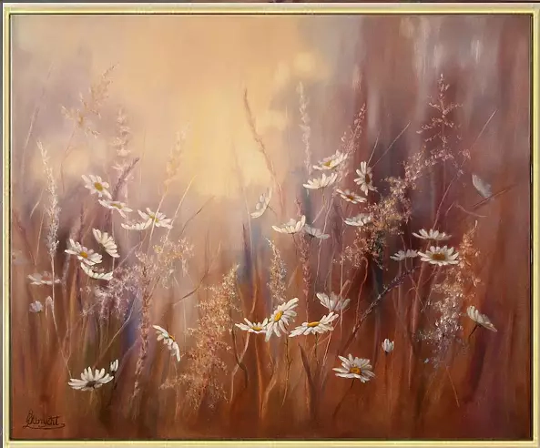 Lidia Olbrycht - Marguerites in the meadow