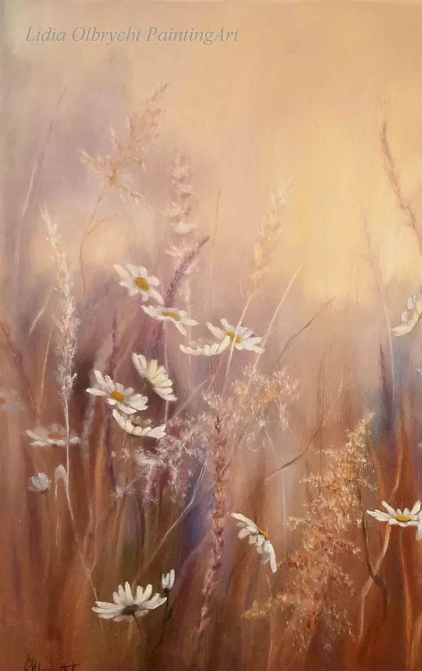 Lidia Olbrycht - Marguerites in the meadow