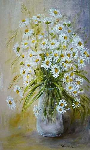 Maria Roszkowska - Margerytki w wazonie