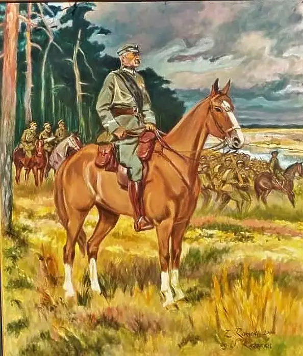 Zenon Różycki - Marszalek Jozef Pilsudski on "Kasztanka"