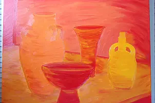 Van Gojda - Still Life with 4 vases