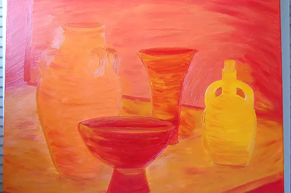 Van Gojda - Still Life with 4 vases