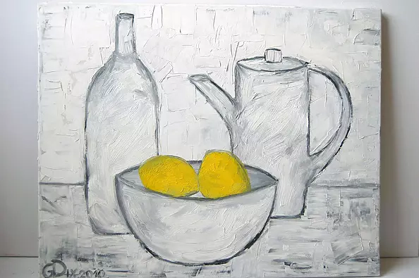 Van Gojda - Still Life with Ewer and 2 vases