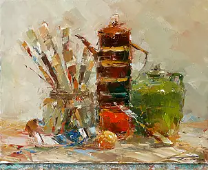 Krzysztof Tracz, Martwa natura, Obraz olejny - płótno, 50 x 40