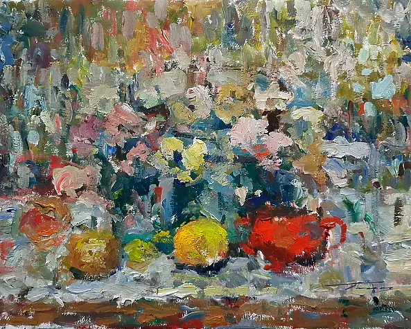 Krzysztof Tracz, Stillleben, Ölbild - Leinwand, 50 x 40