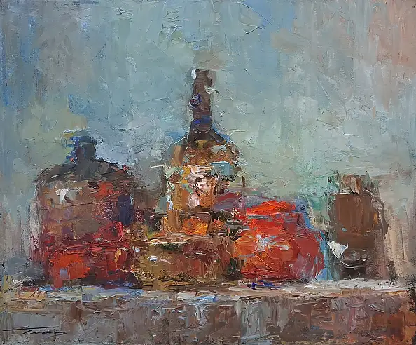 Krzysztof Tracz, Stillleben, Ölbild - Leinwand, 60 x 50