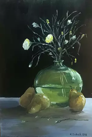   - Still life flowers oil