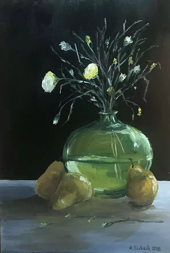 Agnieszka Łuksik - Still life flowers oil