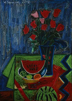Wiesław Sawicki - Still life with watermelon