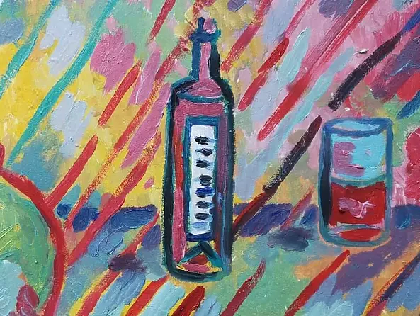 Marlena Kuc - Still life with a bottle