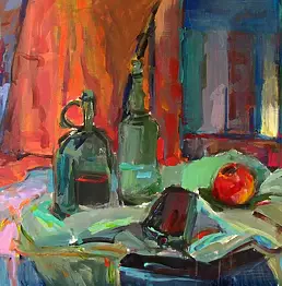 Ewa Widomska - Still life with bottles