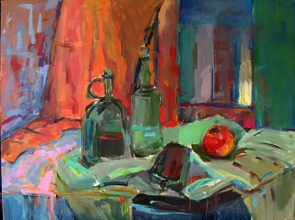 Ewa Widomska - Still life with bottles