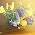 Urszula Wasinska - Still life with lilacs and fruit