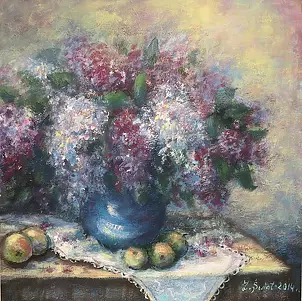 Zofia Świat - Still life with lilac