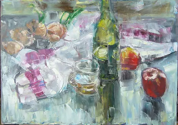 Kazimierz Komarnicki - Still life with onions