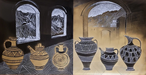 Marzena Prokopowicz - Martwa natura z ceramiką, z cyklu Podróże