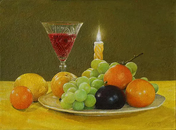 Mirosław Kowzanowicz - Martwa natura z czerwonym winem