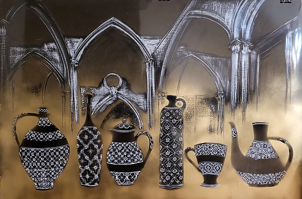 Marzena Prokopowicz - Martwa natura z dekoracyjną ceramiką, z cyklu Podróże 