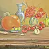 Urszula Wasinska, Still life with pumpkin, tomatoes and poppies, Oil painting - canvas, 40 x 30