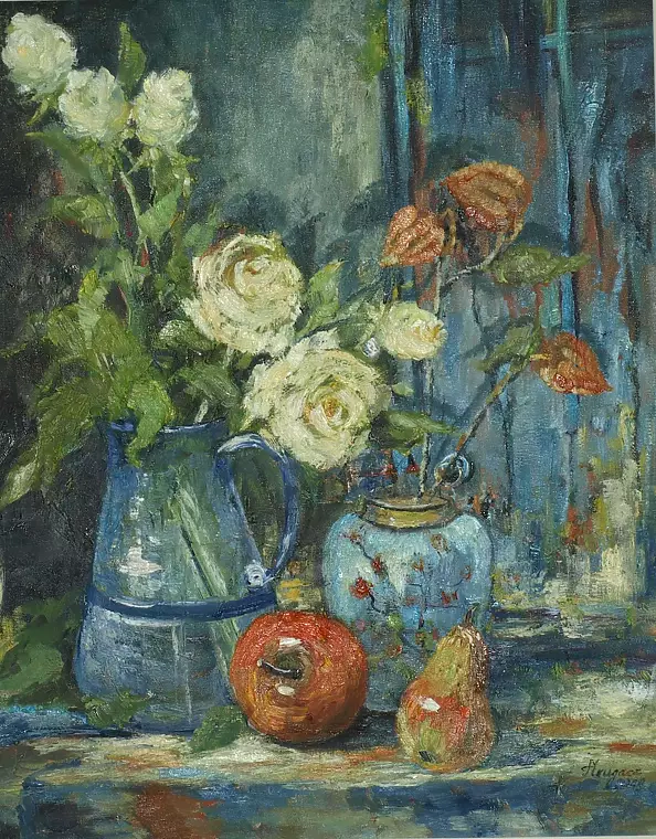 Teresa Mrugacz - Still life with apple and pear