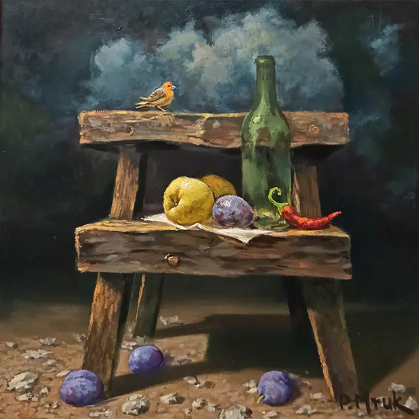 Piotr Mruk - Martwa natura z jabłkiem