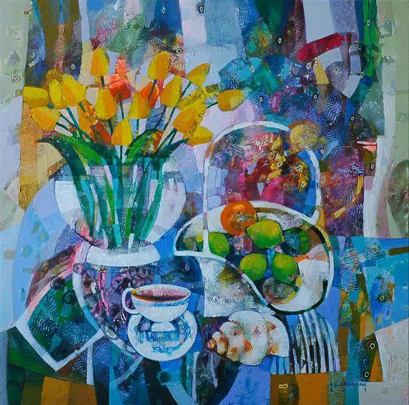 Alicja Słaboń Urbaniak - Still Life with Fruit Basket