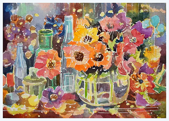 Henryk Lasko - Still life with flowers