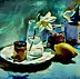 Barbara Gulbinowicz - Still life with narcissus and lemon