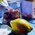 Barbara Gulbinowicz - Still life with narcissus and lemon