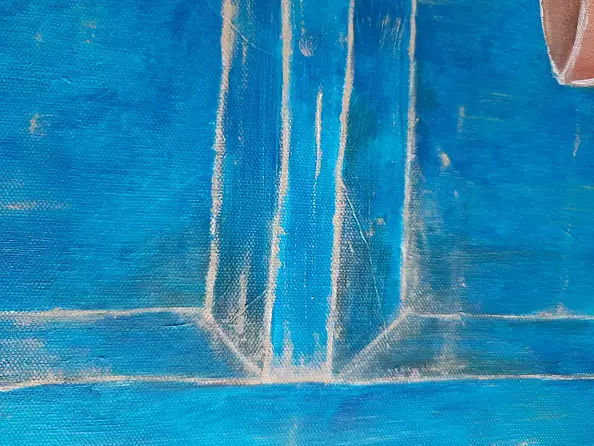 Jarosław Lubecki - Still life with a blue wardrobe in the background